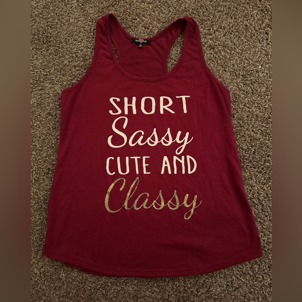 Ransom Burgundy Tank Top with Gold Text